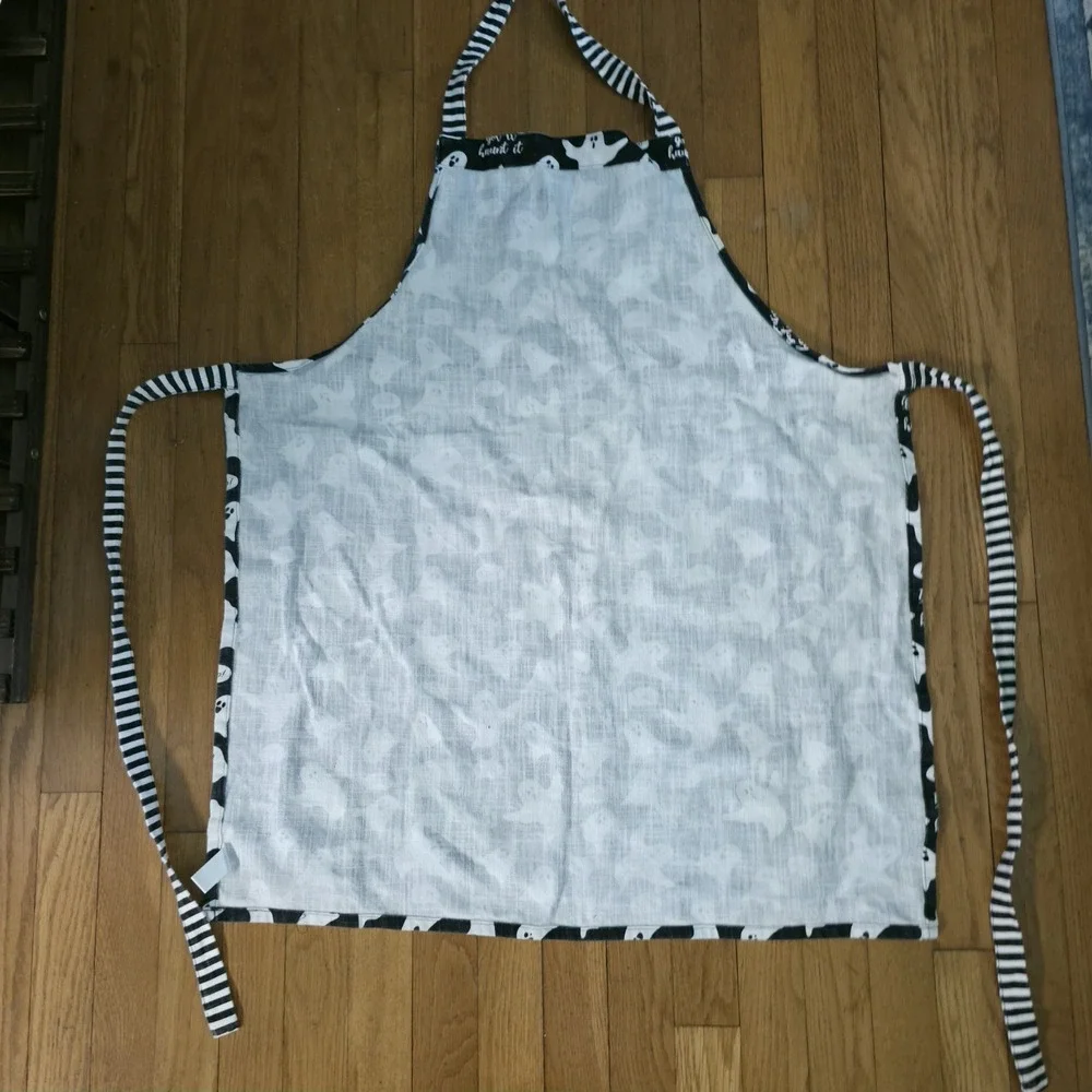 Glow In The Dark Halloween Ghost Apron If You've Got It Haunt It Black Cotton